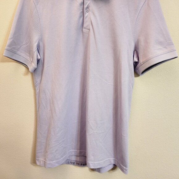 Lululemon Polo Shirt Purple Men M Golf Stretch Short Sleeve Cotton Blnd Sporty - Picture 5 of 14
